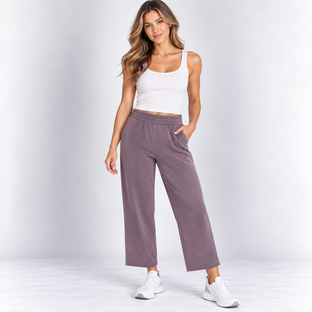 Lululemon Softstreme High-Rise Straight-Leg Cropped Pants 10 Purple Ash